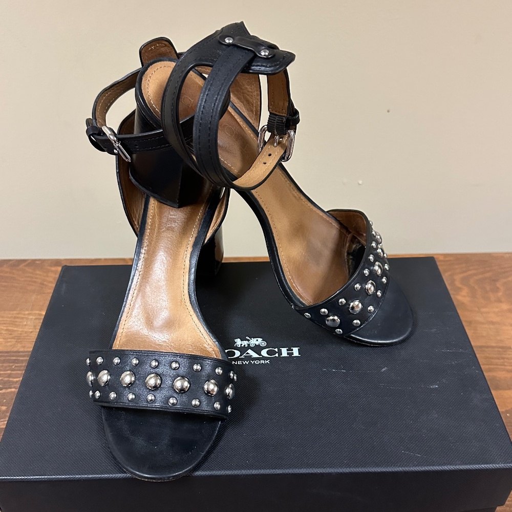 Coach Paige Studded Heeled Sandal - Size 9